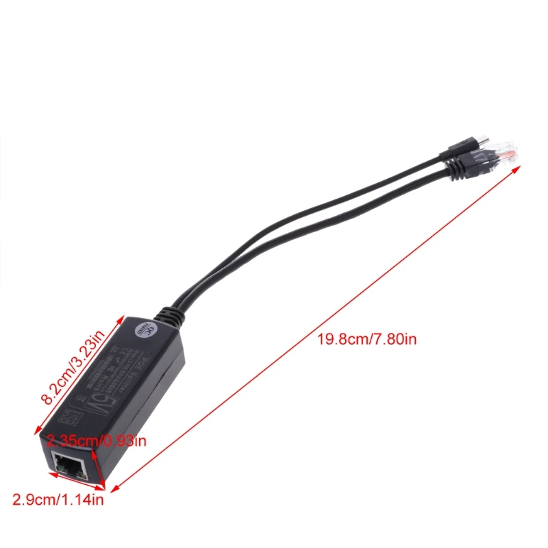 PoE сплиттер Micro USB мощность по Ethernet 48 В до 5 В 2.4A для Micro USB штекер Y КАБЕЛЬ Прямая поставка