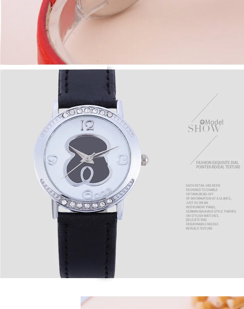 Новые модные повседневные женские часы люксовый бренд женский кожаный ремешок водонепроницаемые кварцевые часы с медведями женские часы подарок