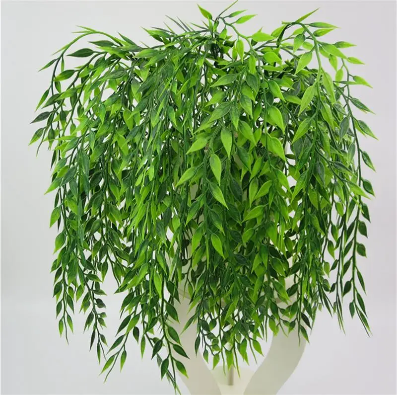 

2pcs 54cm Green Hanging Plant Artificial Plant Willow Wall Home Decoration Balcony Decoration Flower Basket Accessories