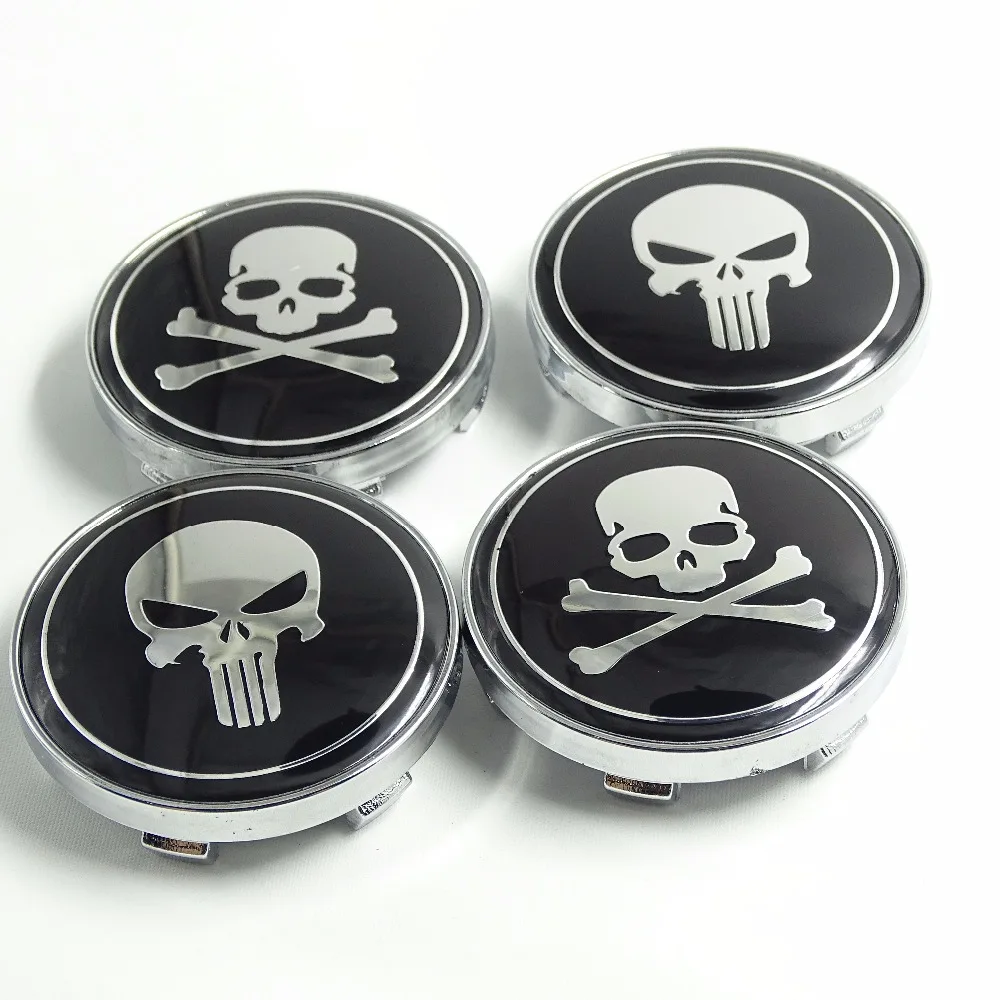 

4pcs 2017 Newest 56.5/60mm Red Skull Cartoon logo car emblem Wheel Center Hub Cap Rim Badge covers