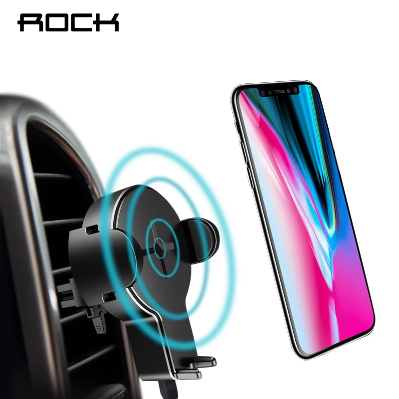 ROCK Qi Быстрое беспроводное автомобильное зарядное устройство для iPhone X XS XR 8 Plus samsung S9 S8 Plus S7 Note 8 Крепление