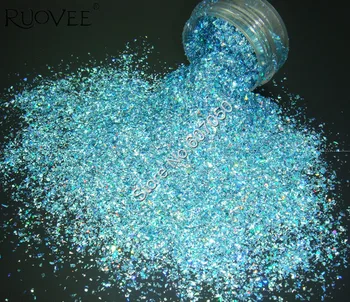 

Holographic Laser Light Blue Solvent Resistant Mylar Shard Glitter Shape For Nail Art Gel Eye Cosmetic DIY Craft Decoration