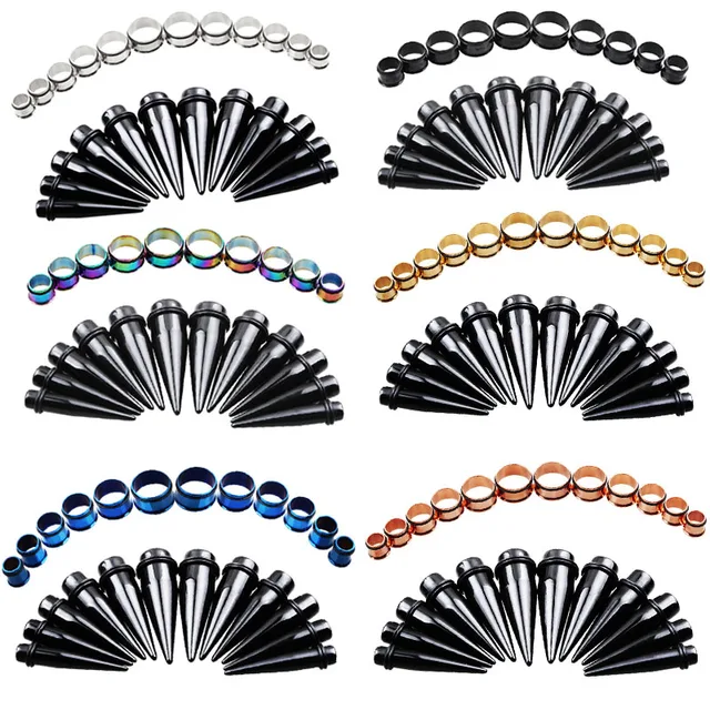 24pcs Lot Acrylic Ear Taper Kit 10mm 20mm Stretching Set With Steel 24pcs Lot Acrylic Ear Taper Kit 10mm 20mm Stretching Set With Steel Plugs Tunnels