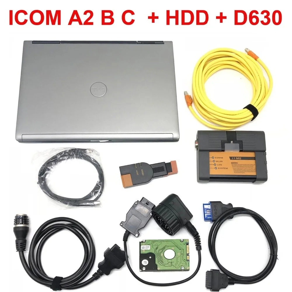 

Diagnostic tool For BMW cars ICOM A2 B+C newest V05.2019 ISTA/INPA Software in 500GB HDD installed Laptop D630 PC ready to work