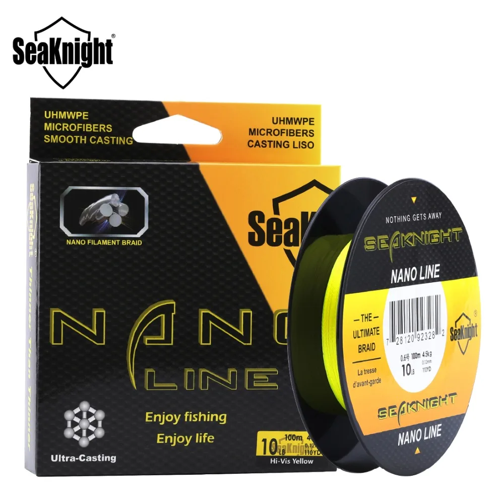Оригинальная Супер тонкая плетеная леска SeaKnight NANO 100 м 4 плетения фунта 6 фунтов 8 10