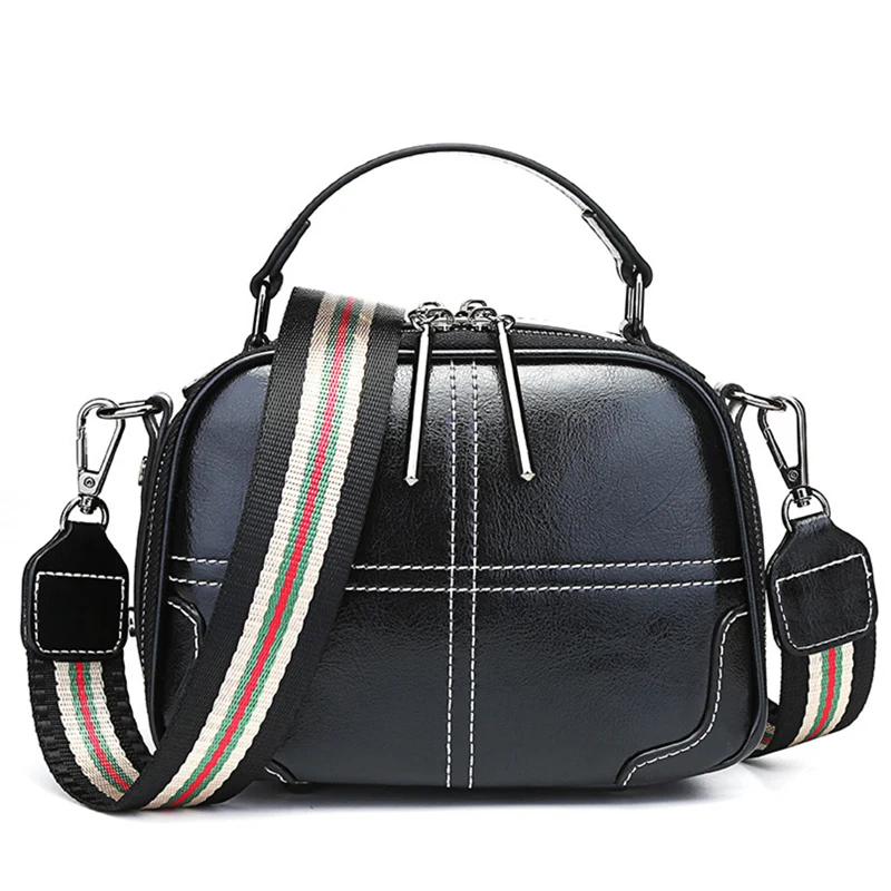 

genuine leather bolsa feminina handbag Lady Messenger Bag cow leather shoulder bag 2019 women brand Delivery two shoulder straps
