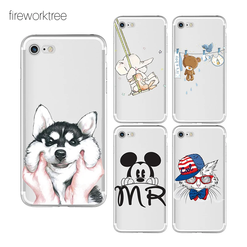 Fireworktree Cartoon Silicon Phone Case For iPhone 7 8 Plus XS Max XR Cute Cases X 6 6S 5 SE Soft TPU Cover |