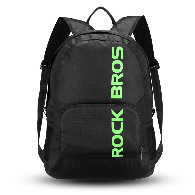 ROCKBROS, портативный складной рюкзак, непромокаемый, для походов, кемпинга, велоспорта, велосипедная сумка для мужчин и женщин, для спорта на открытом воздухе, пакет, сумка для путешествия - Цвет: H10-Black