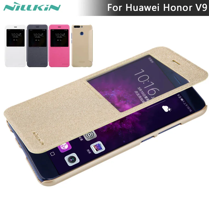 

Flip Case For Huawei Honor V9 NILLKIN Sparkle flip cover PU Leather Smart Sleep Window case For Huawei Honor V9 phone cases 5.7