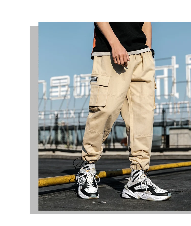 Una Reta Hip Hop Man Pants New Fashion Streetwear Joggers Trousers Casual Foot mouth drawstring design Pants Mens Sweatpants