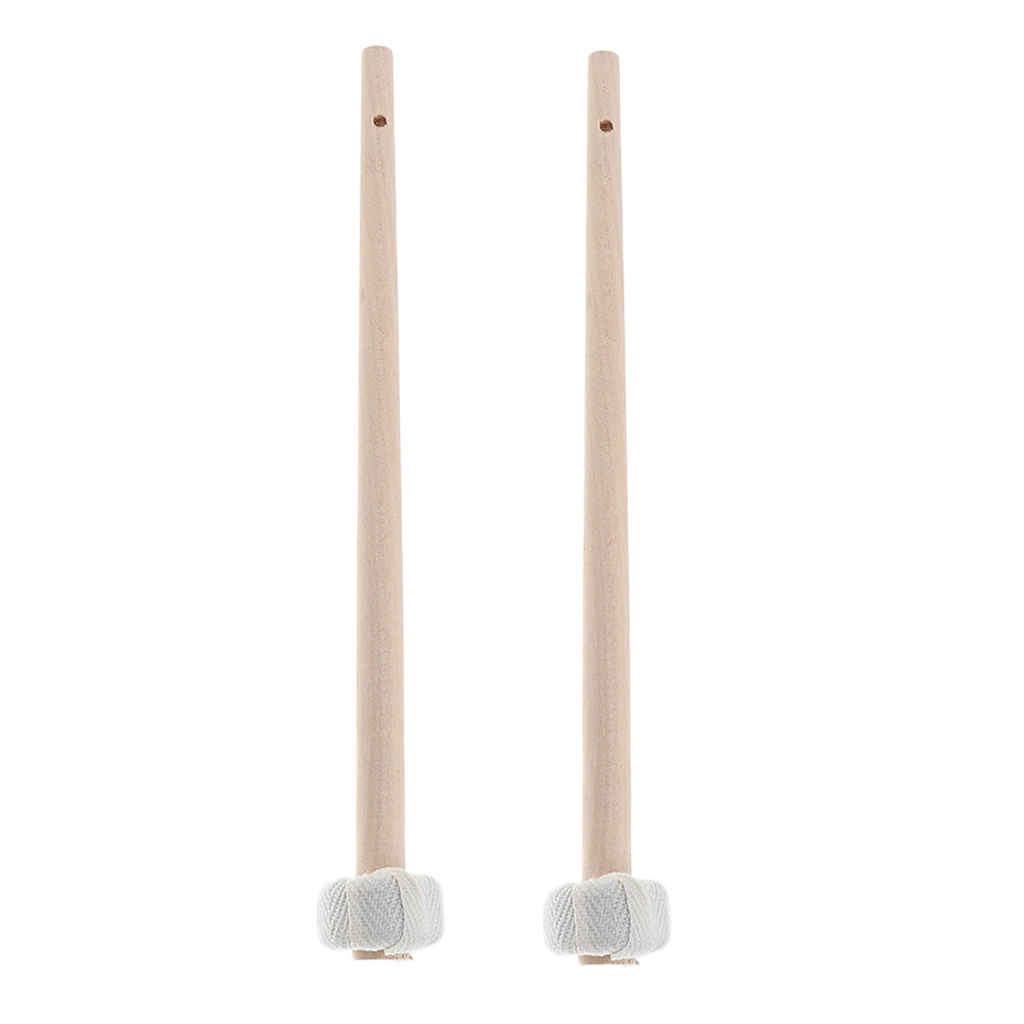 2 Pieces Small Wood Cymbal Gong Mallets Playing Beaters Hammers 25cm