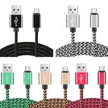 Наборы аксессуаров для телефонов 1м 3FT красочные Alloy micro V8 зарядное устройство в тканевой оплетке для зарядки и передачи данных кабель для samsung s7 s6 s4
