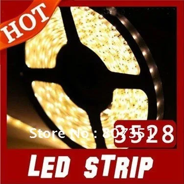 Из светодиодов ленты 5 м / roll теплый белый 3528 из 300 светод. SMD делает гибкие полосы 10