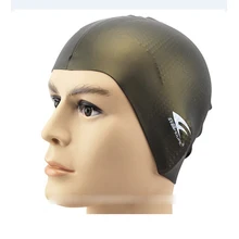 H684 Free shipping silicone waterproof particles mixed color caps High elastic earmuffs swimming cap Men and women appropriate