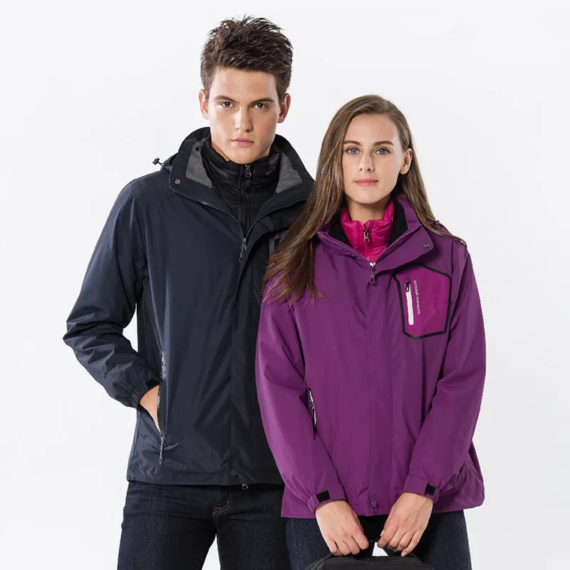 

Autumn winter outdoor down liner jacket three-in-one two-piece mountaineering suit men women cold winter warm outdoor clothing