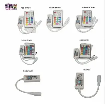 

DC12-24V MINI WIFI RGB/RGBW /RGBCW led Timer controller IR RF remote Music controller By Alexa Google Home Phone WIFI controller