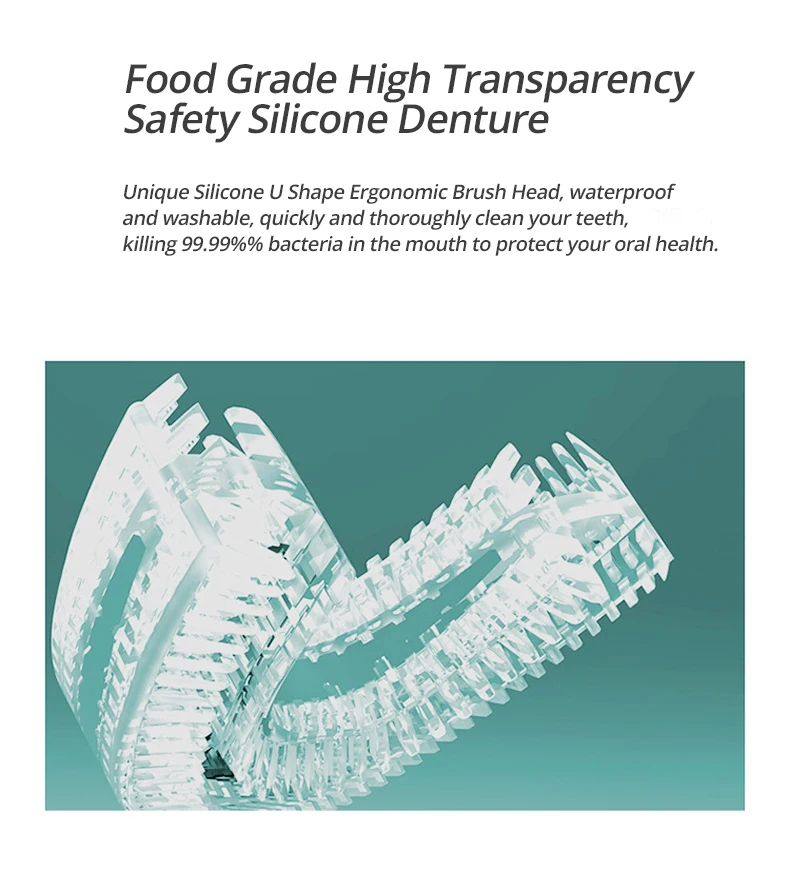 Автоматическая электрическая зубная щетка U Тип USB перезаряжаемая зубная щетка для отбеливания зубов безопасная силиконовая умная зубная щетка