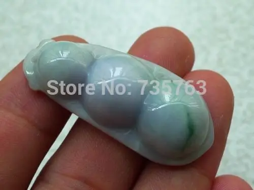 

xiuli 0014998 Certified Beautiful Natural Grade A Icy Jade Jadeite Bean Pod Pendant