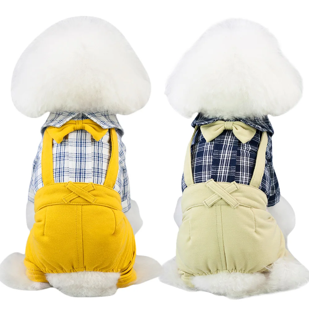 

Cool Dog Clothes Dog Jumpsuit Romper Spring Pet Coat Jacket Wedding Pet Costume Plaid Suit Chihuahua Clothing for Small Dogs 40