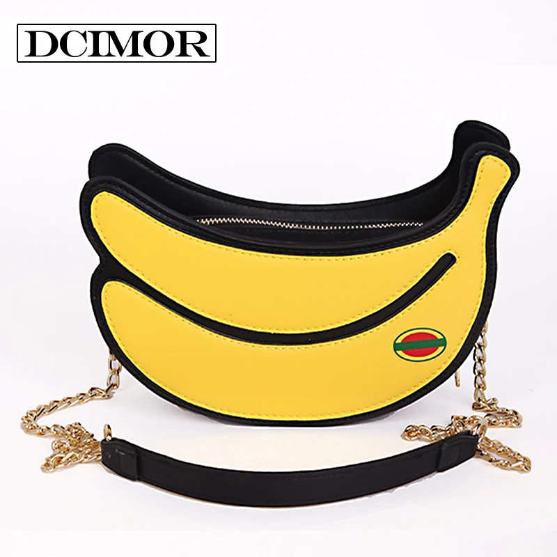 

DCIMOR Famous Brand Women Bag Women Fashion Chain Bag New Crossbody Bag Lovely girl banana Satchel Small Cartoon Shoulder Bag