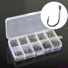 New 500pcs/set 10 Sizes Assorted Sharpened Fishing Hooks Lures Baits With Tackle Box