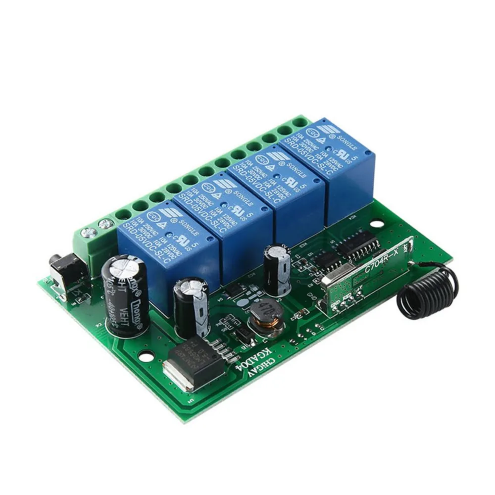 

1pc 12V 4 Ways Multi-function Switch Learning Type Multi Modes RF 433MHz Universal Wireless Remote Control Switch ASK Modulation