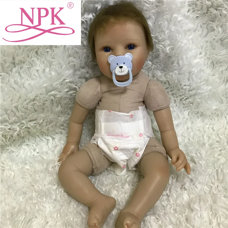 NPK 22 дюйма 55 см голые Bebes Reborn силиконовые Creatived обнаженные куклы Menina для продажи
