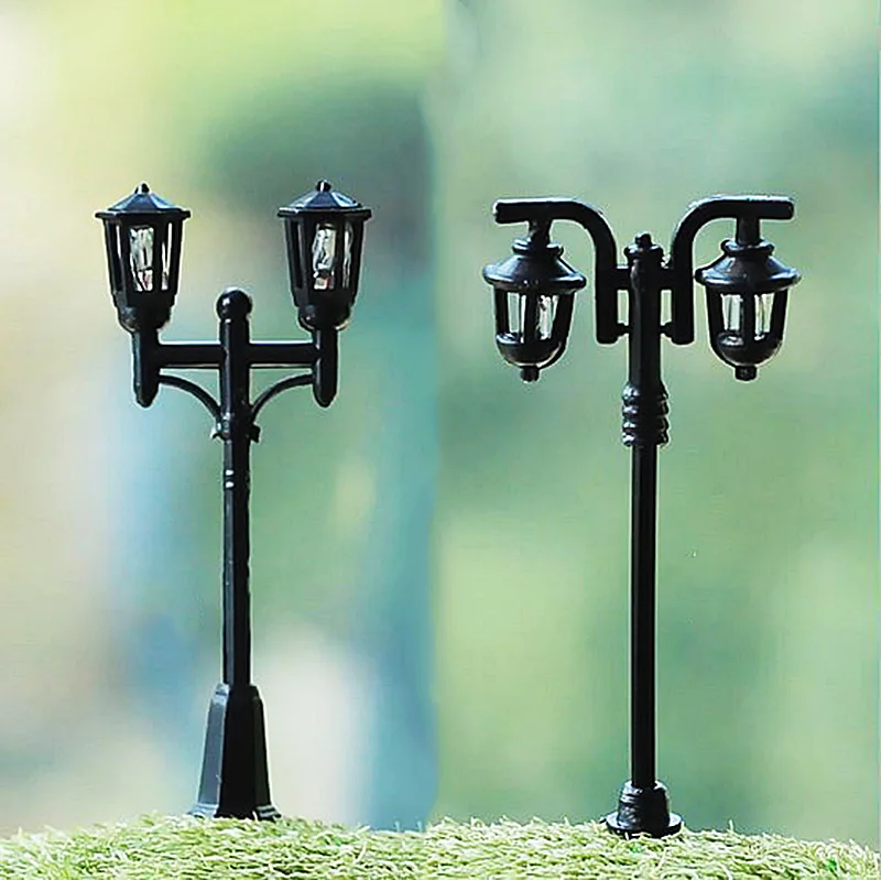 

Retail mini street lamp fairy garden miniatures gnome moss terrariums desktop bottle garden resin crafts decoration for home