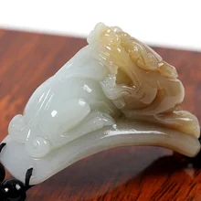 Натуральная подвескаиз натурального камня довольно храбрый, счастливчик Резные браслет из нефрита и очаровательное разноцветное ручной плетеный браслет с сертификатом