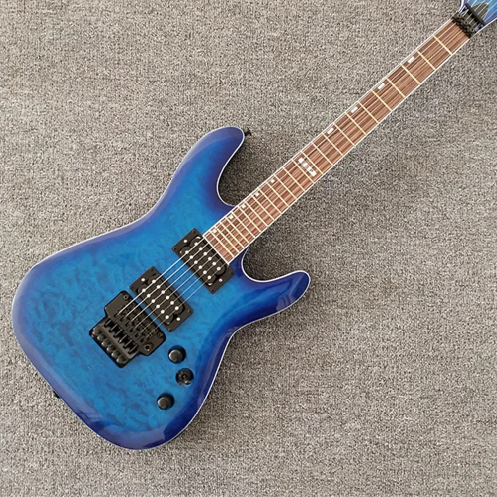 

Custom Shop,6 strings Electric Blue Black hardware,Free shipping