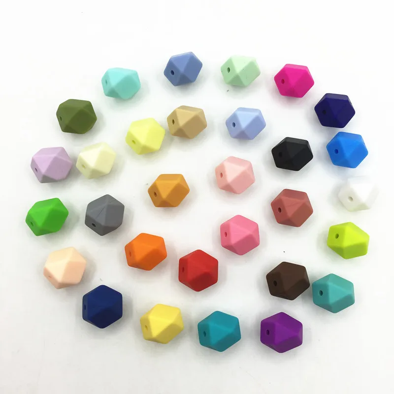 

Mix colors 100pcs/lot 18mm Silicon chew necklaces Geometry beads-Silicone Beads - DIY Silicone Nursing Teething Necklace