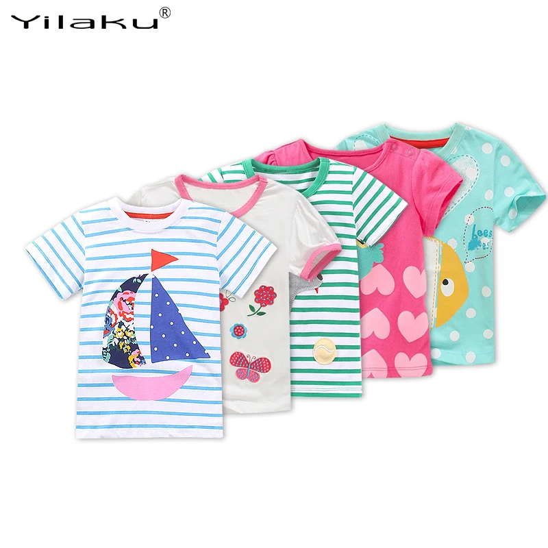 

Girl T Shirt 2017 New Summer Baby Girls Bees Print Polka Dot Tops Kids Toddler Short Sleeve T-shirts Children Clothing CG260