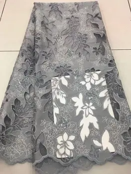 

French net lace fabric with high quality PWD18011844 embroidered lace fabric for bridal dress