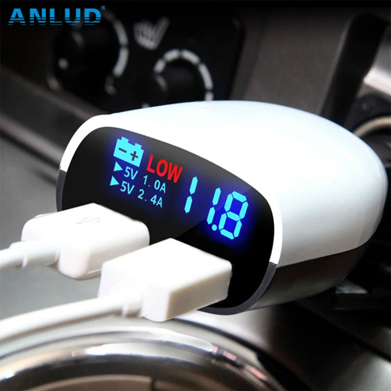 imágenes para ANLUD 10 Unids/lote Anlud Los Móviles Universales iPad Cargador 3.4A Cargador de Coche Doble USB LLEVÓ La Pantalla Pantalla de Monitoreo de Voltaje de Coches imágenes para ANLUD 10 Unids/lote Anlud Los Móviles Universales iPad Cargador 3.4A Cargador de Coche Doble USB LLEVÓ La Pantalla Pantalla de Monitoreo de Voltaje de Coches