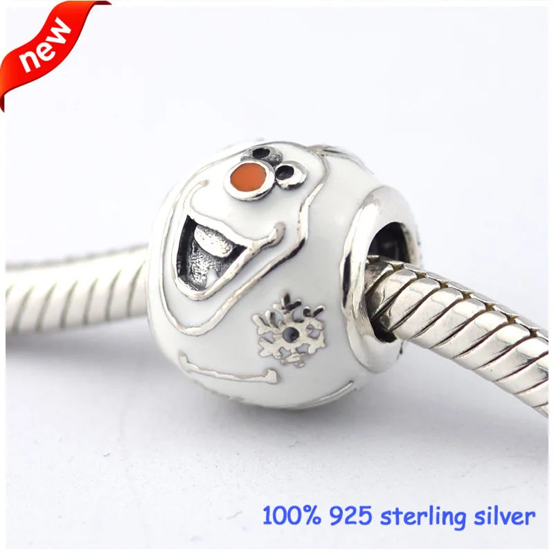 

Fits Pandora Bracelets I Like Warm Hugs Silver Beads With White Enamel 100% 925 Sterling Silver Charms DIY Wholesale 09286