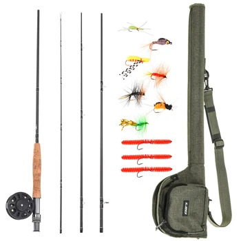 

LIXADA 9' Fly Fishing Rod and Reel Combo Set Fly Rods with Carry Bag 10 Flies Fishing Lures For Carp Pesca