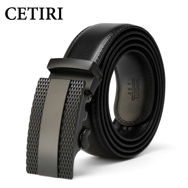 

CETIRI style belts for men genuine leather automatic men male belt designer high quality sliding ratchet belt ceinture homme