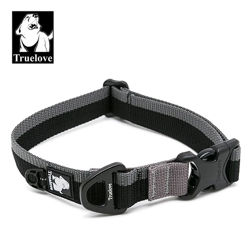Truelove, регулируемые нейлоновые ошейники для собак, сетчатый Светоотражающий ошейник, маленький средний тренировочный ошейник для собак, уличное удобное собачье ожерелье для домашних животных - Цвет: Black