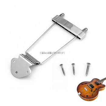 

Chrome Guitar Tailpiece Trapeze Open Frame Bridge for 6 String Archtop Guitar