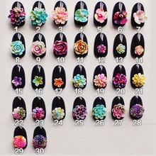 3d Красочные полимерные окрашенные цветы для дизайна ногтей украшения для ногтей Новое поступление 50 шт NP255