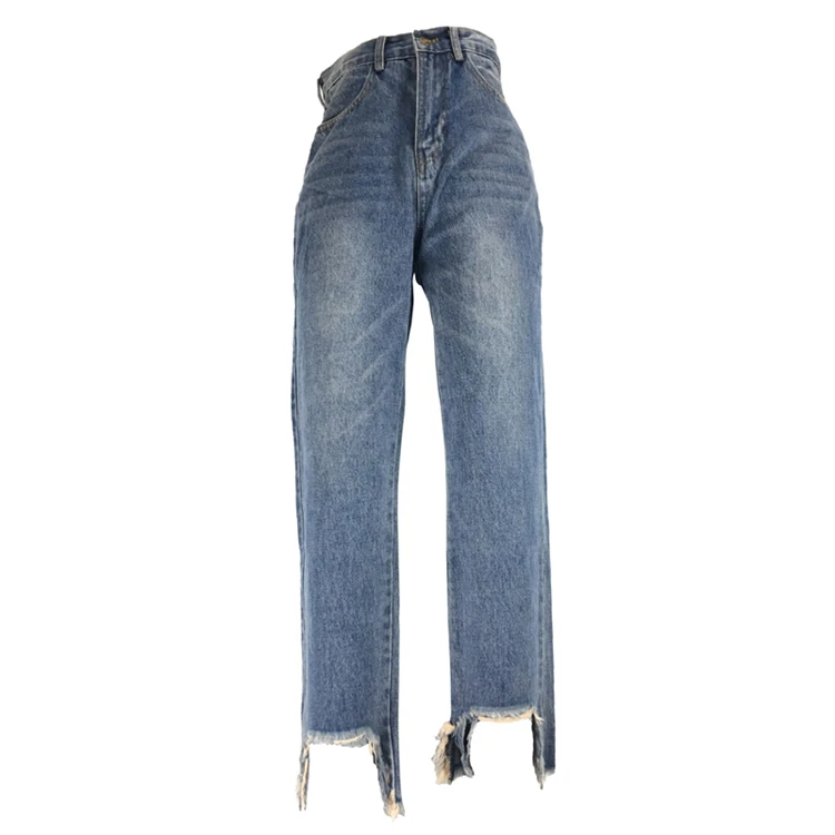 

Women Jeans Mujer Fashion Mom Jean Femm Loose Full Length High Waist Elastic Denim Pants Zipper Fly Retro Stretchy Blue