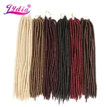 Лидия для Для женщин 6 шт./лот, 18 дюймов, искусственные локоны в стиле Crochet волосяной груз 12 шт./пакет, заплетённые волосы Однотонная одежда Синтетические пряди для наращивания волос