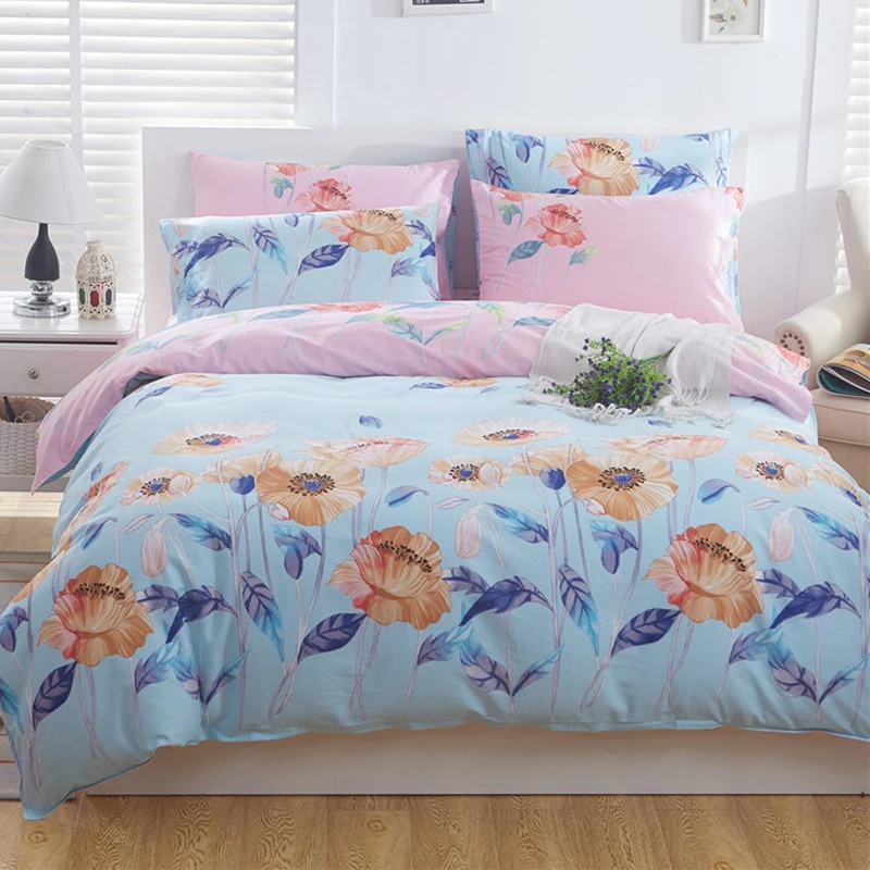 

Rose / floral printed bedding sets twin full queen king sizes duvet cover set cotton Rose print double bedspread comforter