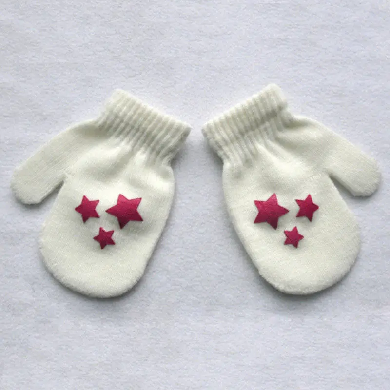 Милые повседневные весенне-осенне-зимние перчатки для маленьких девочек и мальчиков, хлопковые теплые перчатки с принтом сердца и звезды, 6 стилей