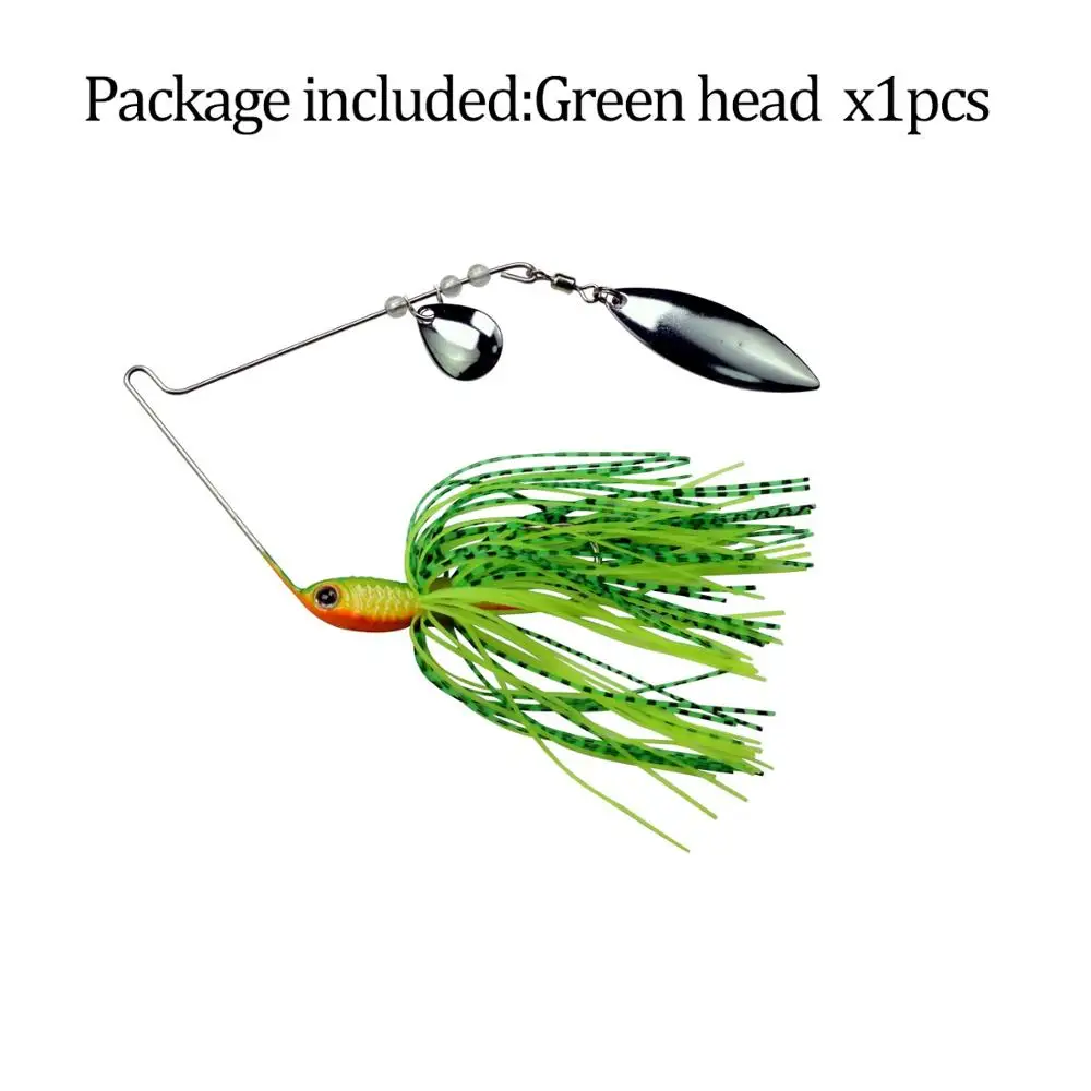 1 шт. Спиннербейт Jig Head 14g 1/2oz Металлические блесны рыболовные приманки ложка блестками Спиннербейт Leurre для рыбалки - Цвет: 1 pieces green