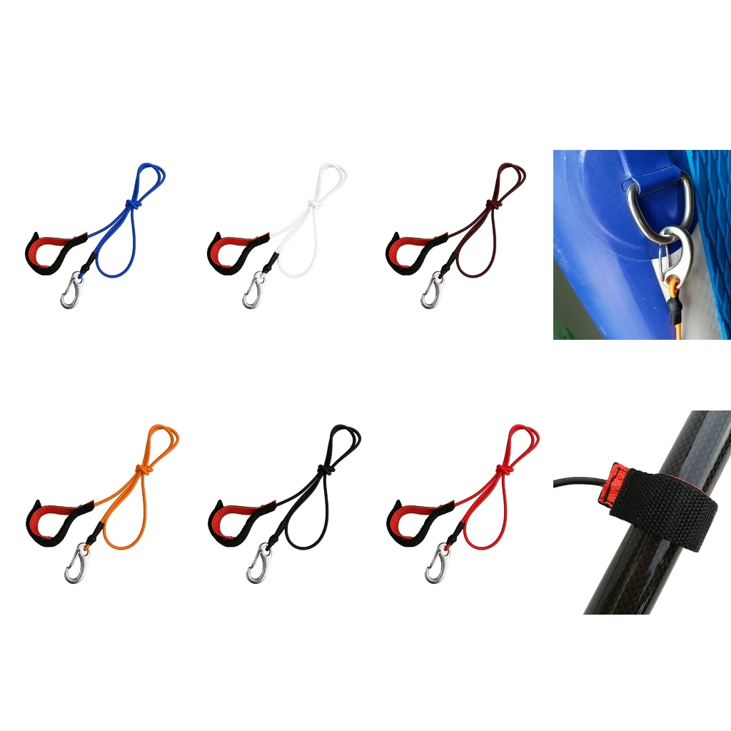 Perfeclan Kayak Canoe SUP Paddle Leash Fishing Rod Safety Lanyard Carabiner Hook Water Sports Kayaking Surfing Rowing Boat