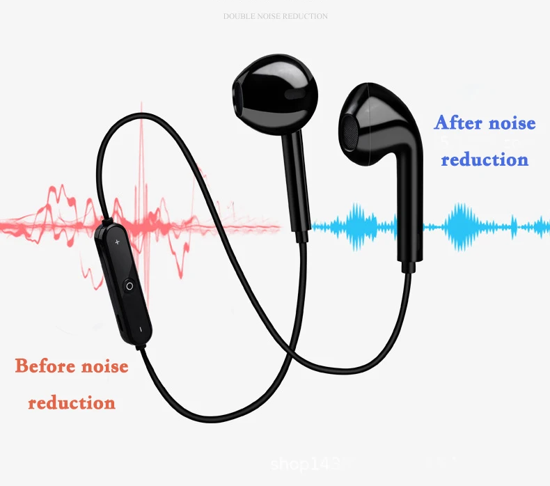 S6 спортивный нашейный Беспроводной наушники линии контролируемых Bluetooth наушники для телефона с микрофоном наушники д