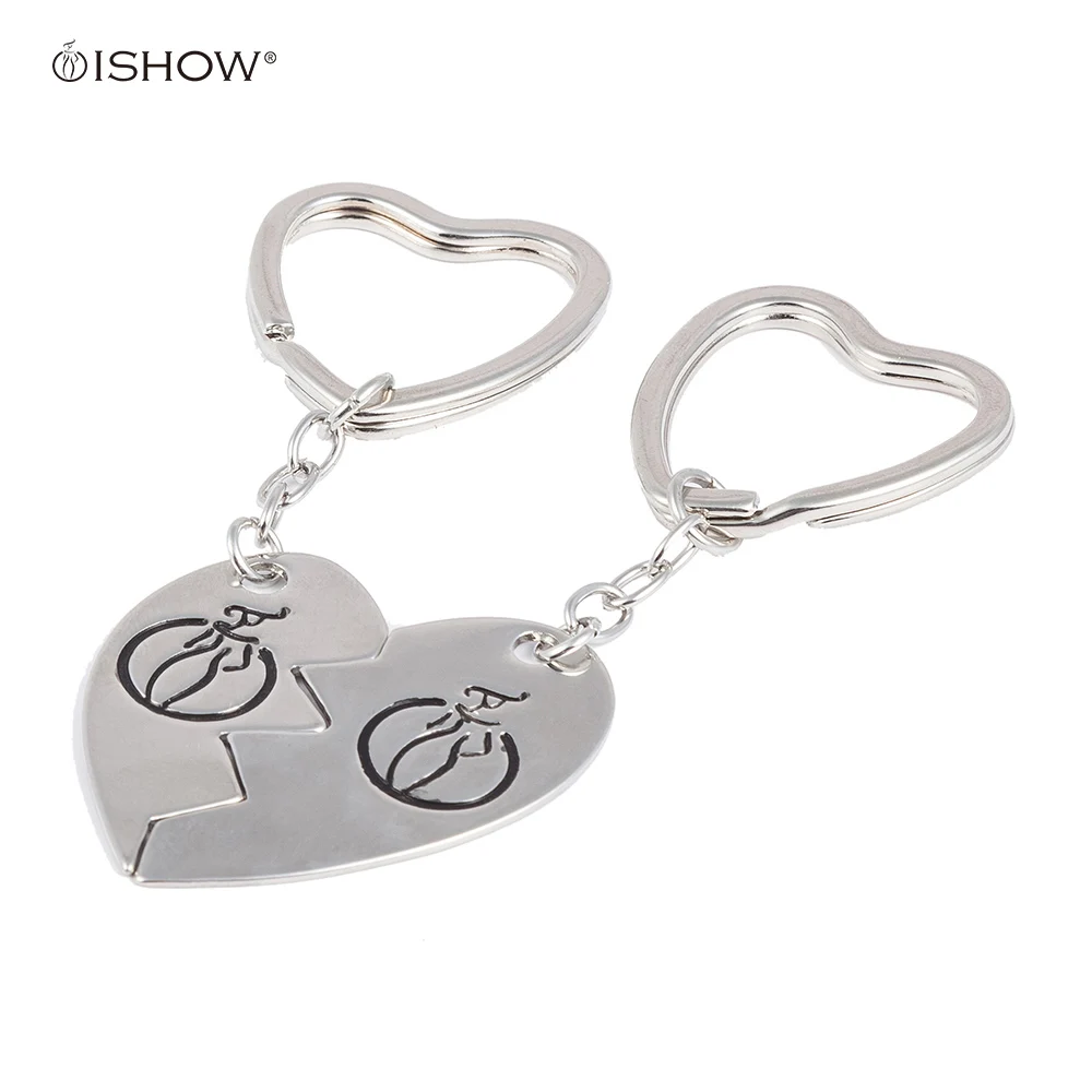 ISHOW Silver Color Best Bitches Heart Shaped Keychain for ...