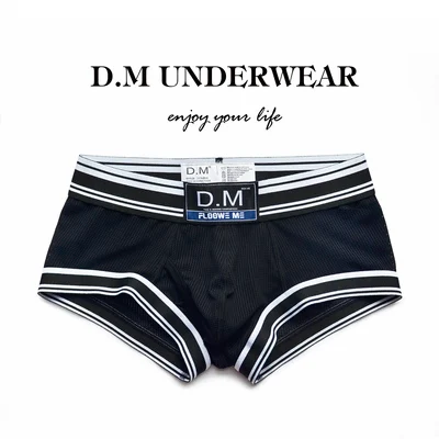 

2019 male panties lounge pants trunk 100% comfortable print letter cotton boxer shorts low-waist sexy