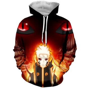

YX GIRL 3D Print Anime Naruto Mens Hoodies Sweatshirt With Hat Pocket Men Autumn Spring Tracksuit Pullover Dropshipping